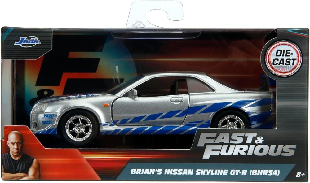 Fast & Furious Brian's Nissan Skyline GT-R (BNR34) 1/32 Scale Model