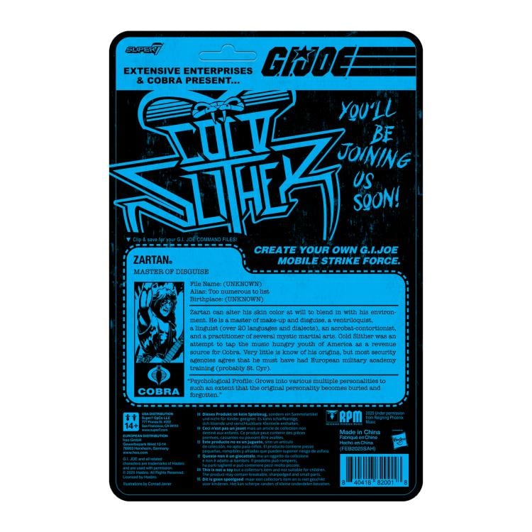 G.I. Joe ReAction+ Zartan Cold Slither (45 Adaptor Cartoon Color