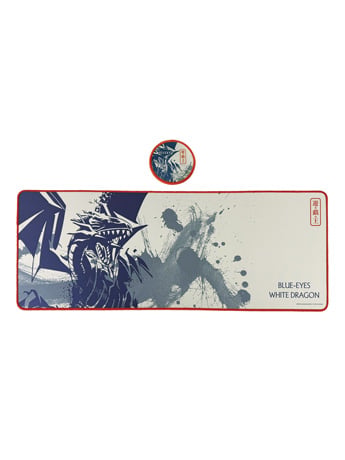 Image of Yu-Gi-Oh! Blue-Eyes White Dragon XL Desk Pad and Coaster Set