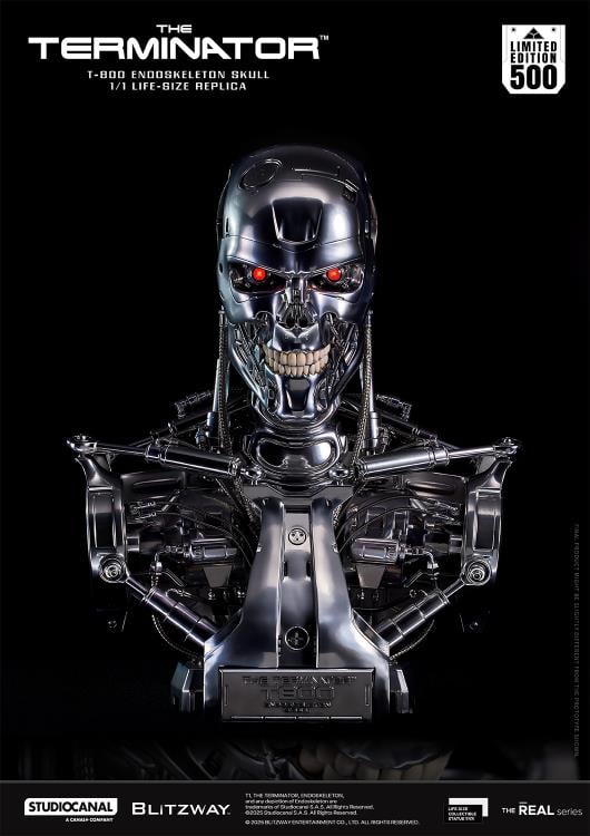 The Terminator The Real Series T-800 Endoskeleton Skull 1/1 Scale Limited Edition Replica Gallery Image 3
