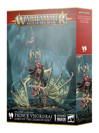 Warhammer Age of Sigmar: Soulblight Gravelords: Prince Vhordrai, Lord of the Crimson Keep Citadel Miniature Set Gallery Image 2