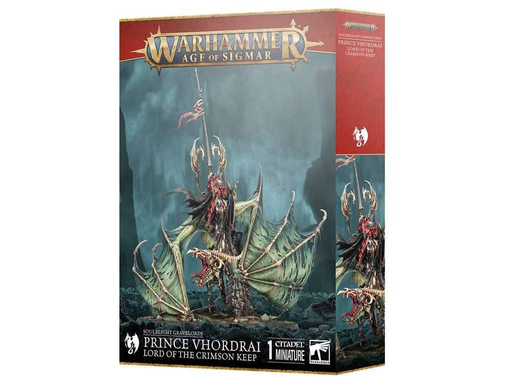 Warhammer Age of Sigmar: Soulblight Gravelords: Prince Vhordrai, Lord of the Crimson Keep Citadel Miniature Set Gallery Image 1