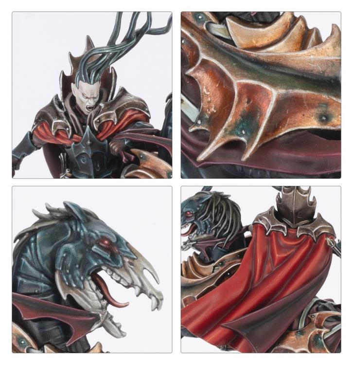 Warhammer Age of Sigmar: Soulblight Gravelords: Vampire Lord on Nightmare Steed Citadel Miniature Set Gallery Image 4