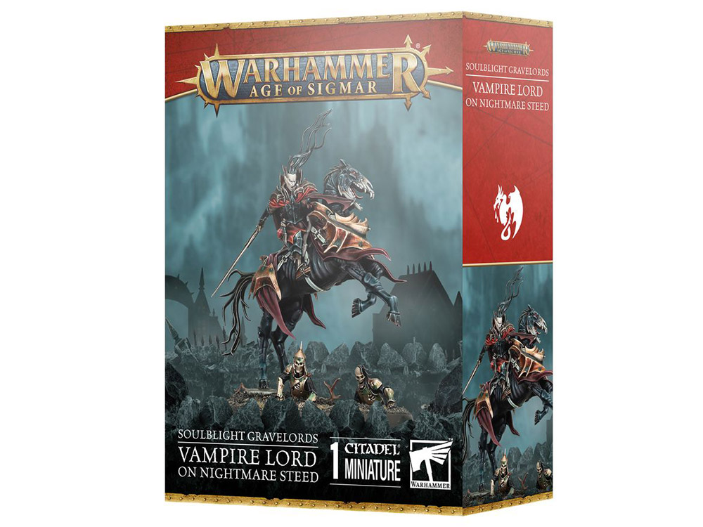 Warhammer Age of Sigmar: Soulblight Gravelords: Vampire Lord on Nightmare Steed Citadel Miniature Set Gallery Image 1