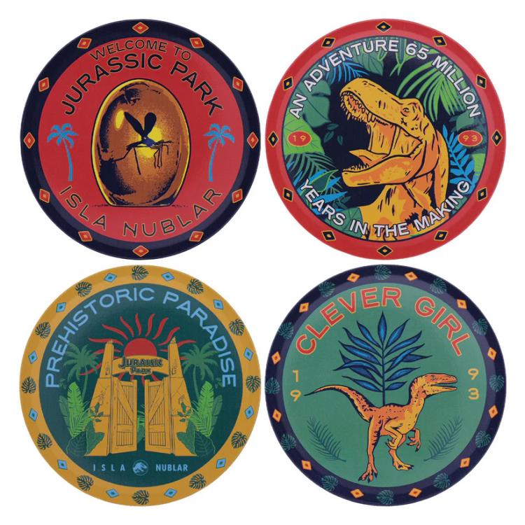 Jurassic Park Set of 4 Printed Metal Drink Coasters Gallery Image 3