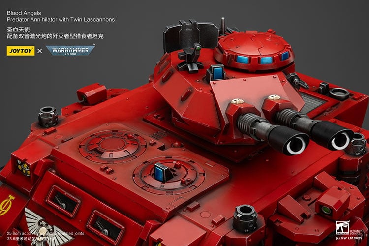 Warhammer 40K Blood Angels Predator Annihilator with Twin Lascannons 1/18 Scale Vehicle Gallery Image 17