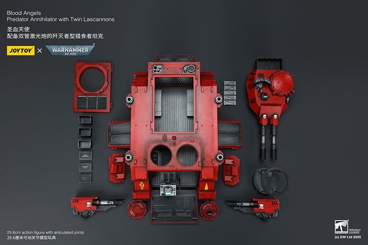 Warhammer 40K Blood Angels Predator Annihilator with Twin Lascannons 1/18 Scale Vehicle Gallery Image 33