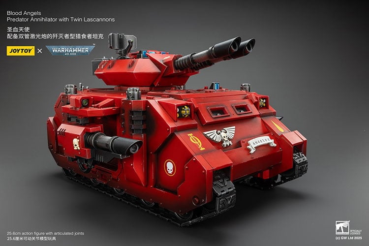 Warhammer 40K Blood Angels Predator Annihilator with Twin Lascannons 1/18 Scale Vehicle Gallery Image 8