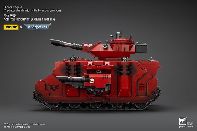 Warhammer 40K Blood Angels Predator Annihilator with Twin Lascannons 1/18 Scale Vehicle Gallery Image 3