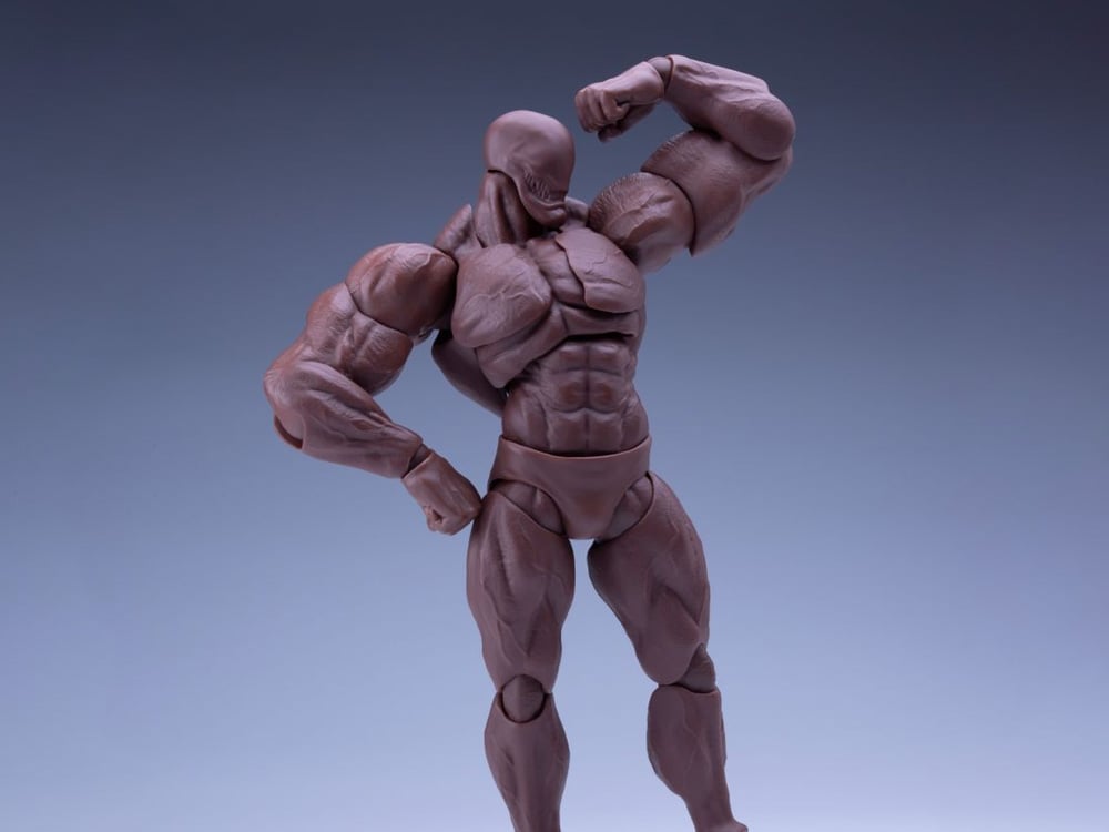 Big Guy Male Body (Dark) 1/12 Scale Action Figure Gallery Image 1