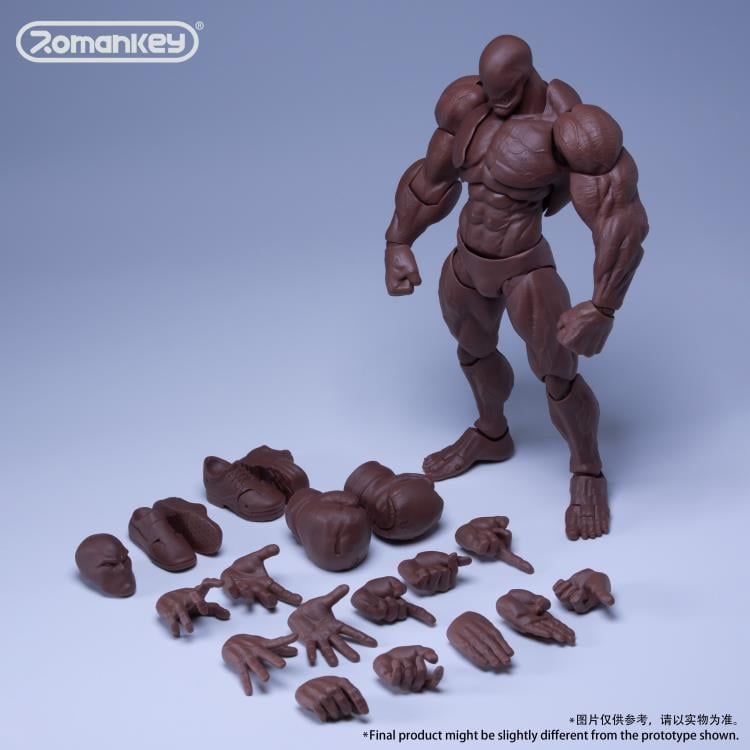 Big Guy Male Body (Dark) 1/12 Scale Action Figure Gallery Image 8