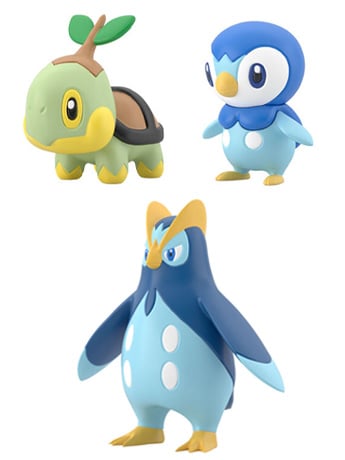 Pokemon Scale World Sinnoh Region Turtwig, Piplup and Prinplup Three-Pack Gallery Image 2