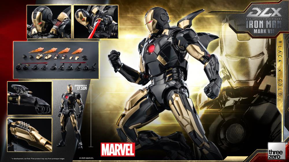 新品未開封 Threezero DLX アイアンマン・マーク7 Marvel: The Infinity Saga DLX Iron Man Mark 7 (Black x Gold) 1/12