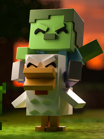 Minecraft Chicken Jockey Vinyl Figure Gallery Image 2