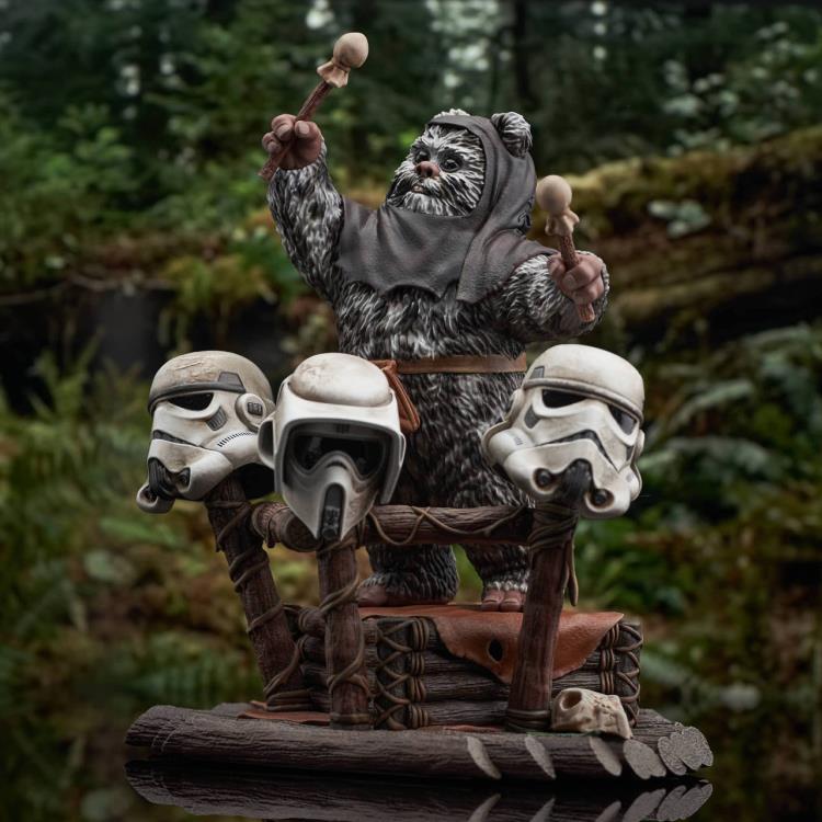 Star Wars: Return of the Jedi Milestones Ewok Drummer 1/6 Scale Exclusive Limited Edition Statue Gallery Image 4