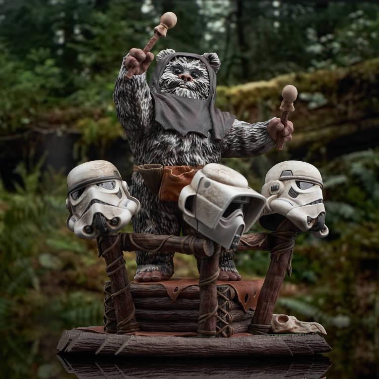 Star Wars: Return of the Jedi Milestones Ewok Drummer 1/6 Scale Exclusive Limited Edition Statue Gallery Image 3