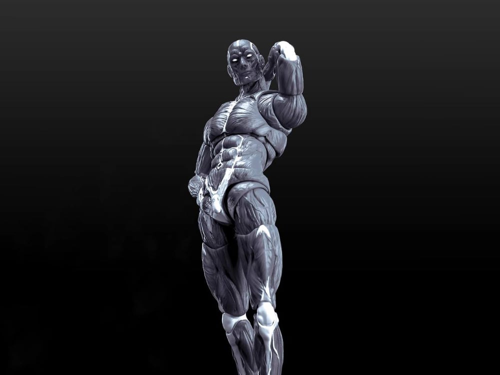 Human Muscle Man (Gray Ver.) 1/12 Scale Action Figure Gallery Image 1