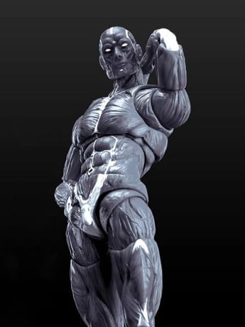 Human Muscle Man (Gray Ver.) 1/12 Scale Action Figure Gallery Image 2
