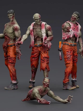 Dark Source Zombie Mechanic Team 1/25 Scale Figure Set