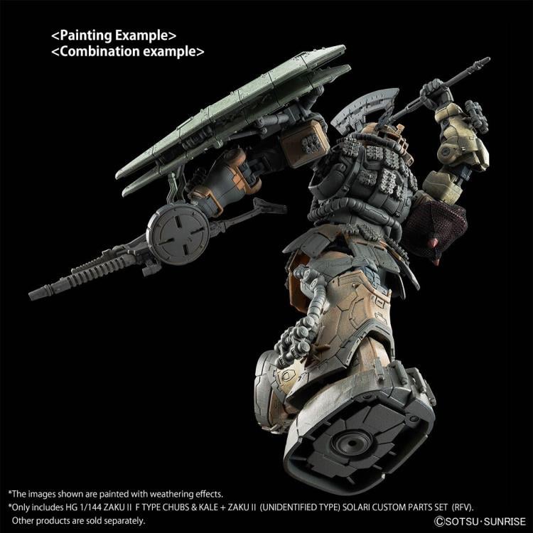 Gundam: Requiem for Vengeance HG Zaku II F Type Chubs & Kale + Zaku II (Unidentified Type) Solari Custom Parts (RFV) 1/144 Scale Exclusive Model Kit Gallery Image 11