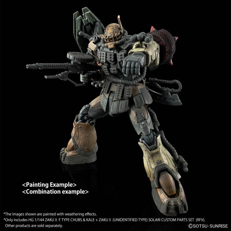 Gundam: Requiem for Vengeance HG Zaku II F Type Chubs & Kale + Zaku II (Unidentified Type) Solari Custom Parts (RFV) 1/144 Scale Exclusive Model Kit Gallery Image 10