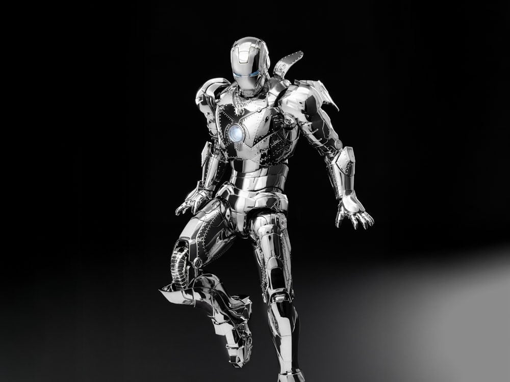 Marvel: The Infinity Saga DLX Iron Man Mark 2 (Chrome Edition) 1/12 Scale Action Figure Gallery Image 1
