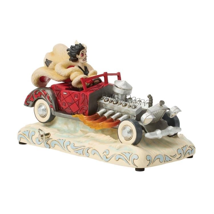 101 Dalmatians Disney Traditions Cruella Car Scene Musical Wind-Up Figurine (Jim Shore) Gallery Image 3