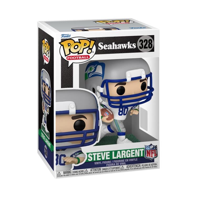 Seattle Seahawks Pop! Football #328 Steve Largent (White & Grey Uniform) Gallery Image 3