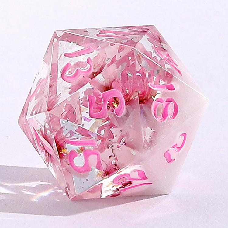 Hymgho Dice Captured Magic Sakura Cherry Blossom Sharp Edge Resin Dice Set Gallery Image 5