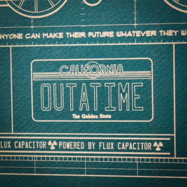 Back to the Future Time Machine Blueprint Limited Edition A3 Art Print