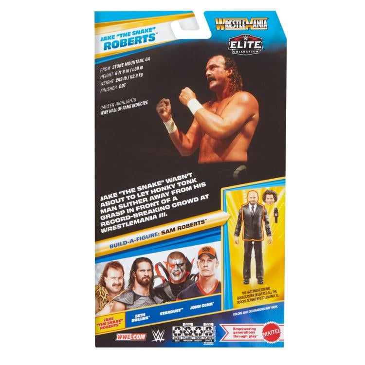 WWE WrestleMania Elite Collection Jake "The Snake" Roberts (Sam Roberts BAF) Gallery Image 9