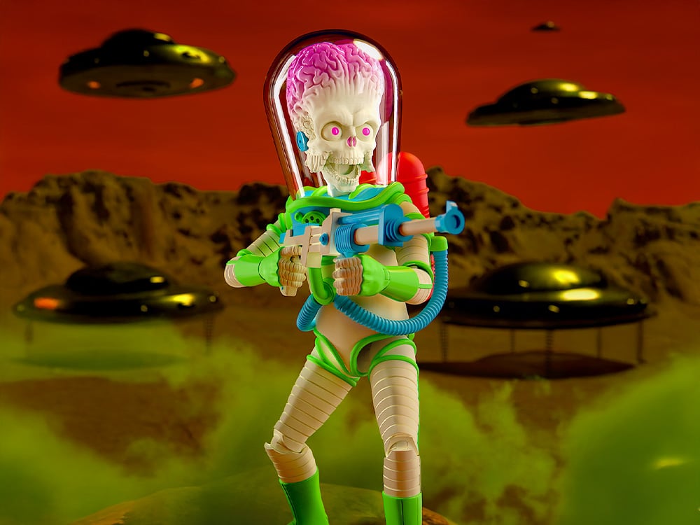 Mars Attacks ULTIMATES! Martian (The Invasion Begins Glow-in-the-Dark) Action Figure Gallery Image 1