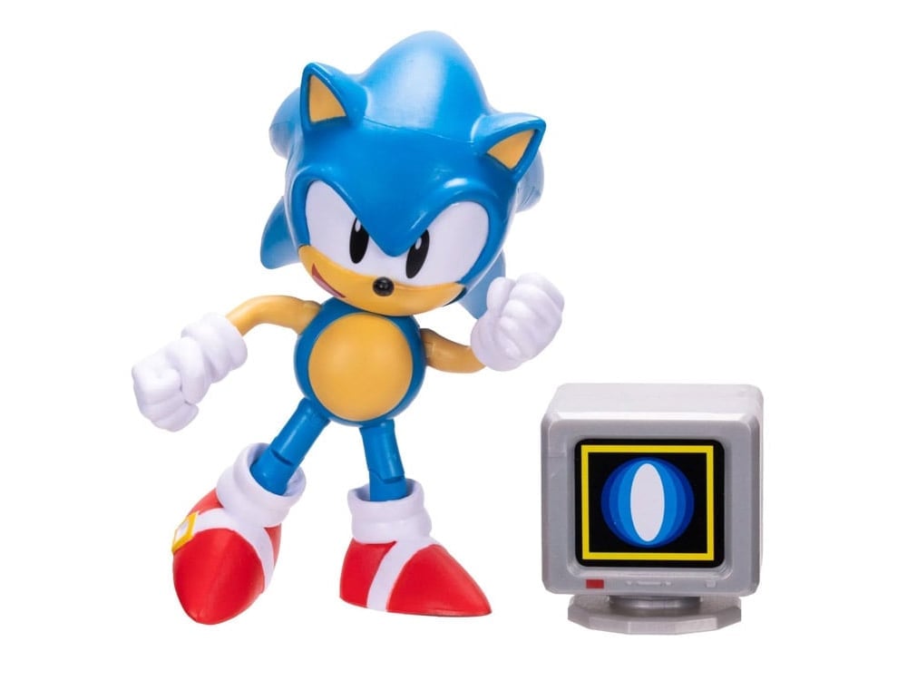 Sonic The Hedgehog Classic Sonic with Shield Power Up 4-Inch Scale Figure Gallery Image 1