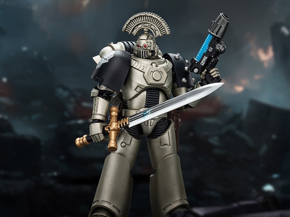 Warhammer: The Horus Heresy Iron Warriors MKVI Tactical Sergeant with Power Sword and Plasma Pistol 1/18 Scale Action Figure Gallery Image 1