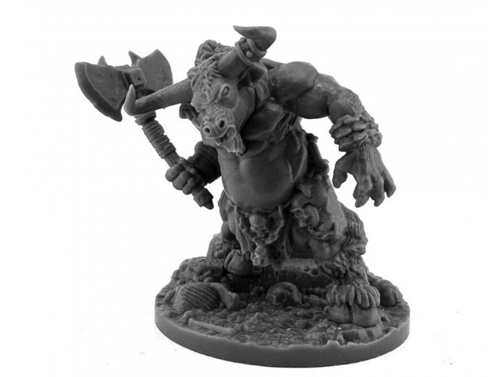 Reaper Bones Black Minotaur Miniature Gallery Image 1