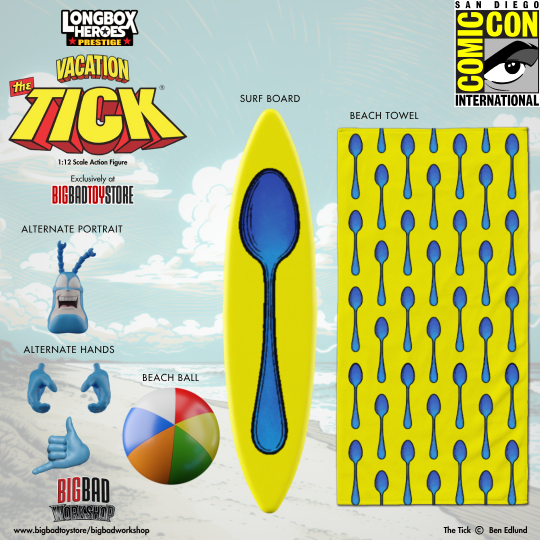 The Tick Longbox Heroes Prestige The Tick (Vacation Ver.) 1/12 Scale SDCC 2025 Exclusive Action Figure Gallery Image 4
