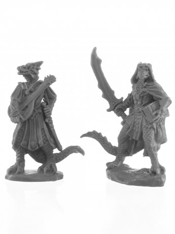 Reaper Bones Black Dragonfolk Bard and Thief Miniatures Gallery Image 2