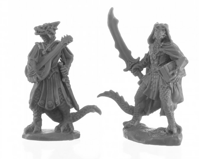 Reaper Bones Black Dragonfolk Bard and Thief Miniatures Gallery Image 1