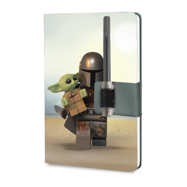 Star Wars: The Mandalorian LEGO The Mandalorian with Grogu Dotted Notebook with Darksaber Gel Pen Gallery Image 3
