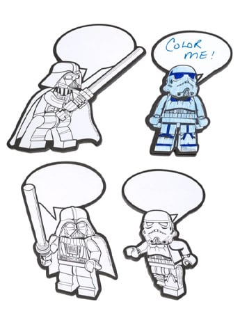 Star Wars LEGO Darth Vader & Stormtrooper Coloring Sticky Notes Gallery Image 2