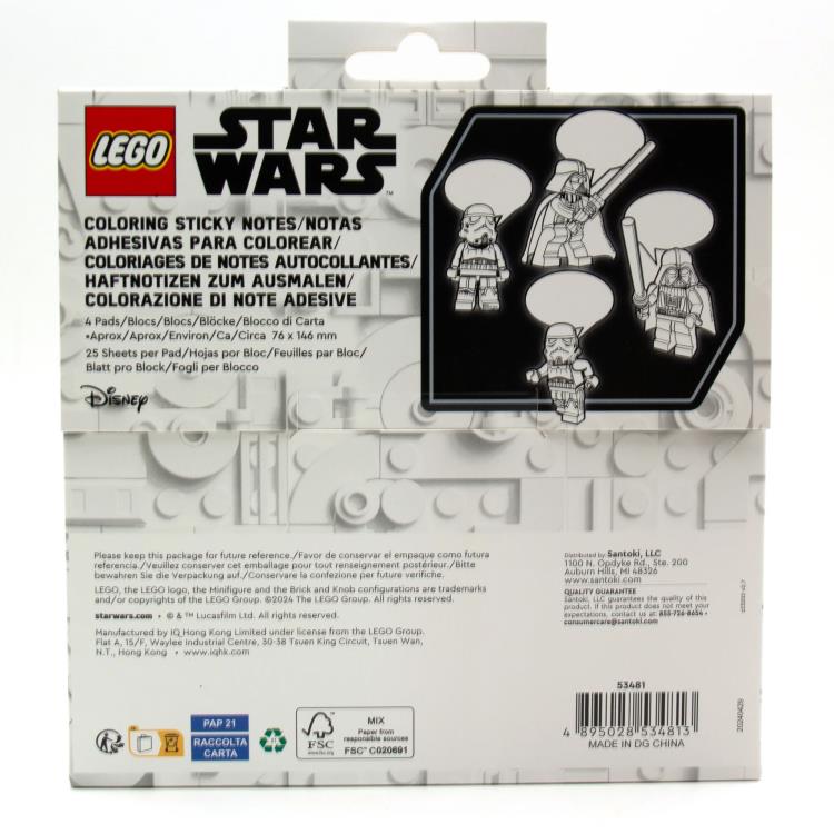 Star Wars LEGO Darth Vader & Stormtrooper Coloring Sticky Notes Gallery Image 9