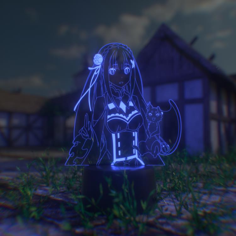 Re:Zero Starting Life in Another World Emilia & Puck Otaku Lamp Gallery Image 6