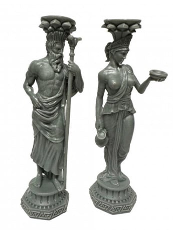 Reaper Bones Black Greek Pillars (Zeus and Hera) Miniatures Set Gallery Image 2