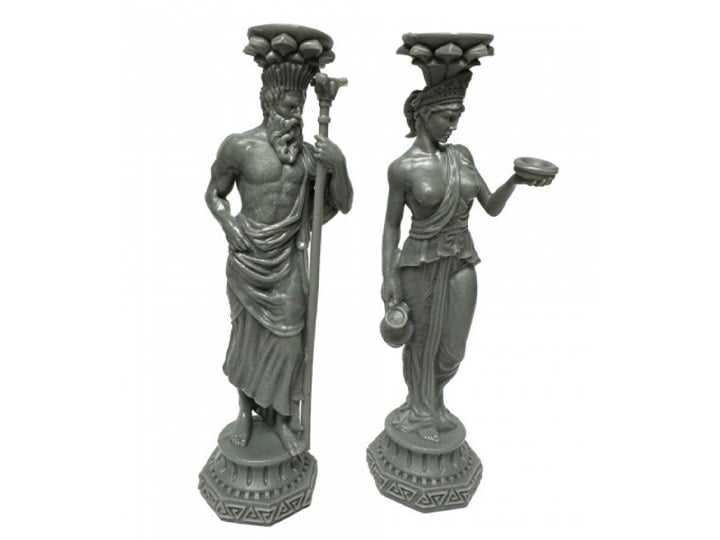 Reaper Bones Black Greek Pillars (Zeus and Hera) Miniatures Set Gallery Image 1