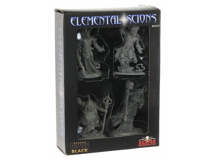 Reaper Bones Black Elemental Scions Miniatures Set Gallery Image 1