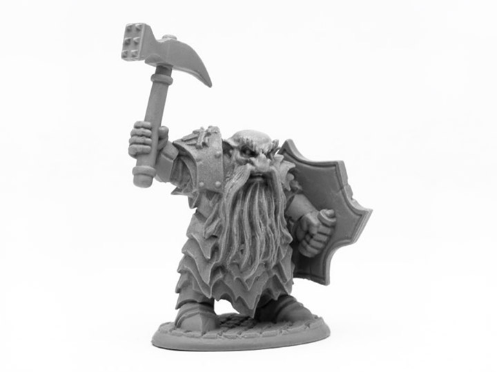 Reaper Bones Black Enlarged Dark Dwarf Smiter Miniature Gallery Image 1