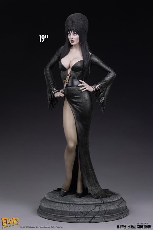 Elvira: Mistress of the Dark Elvira (Black Glitter Dress Variant) 1/4 Scale Maquette Gallery Image 7