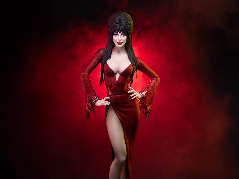 Elvira: Mistress of the Dark Elvira (Red Glitter Dress Variant) 1/4 Scale Maquette Gallery Image 1