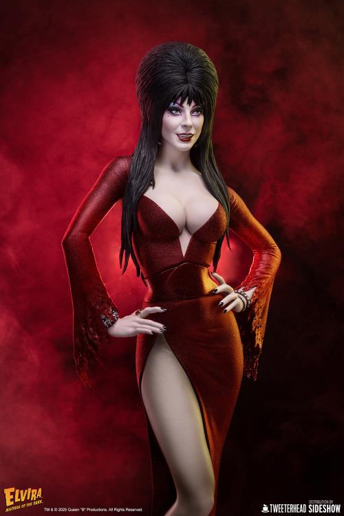 Elvira: Mistress of the Dark Elvira (Red Glitter Dress Variant) 1/4 Scale Maquette Gallery Image 4