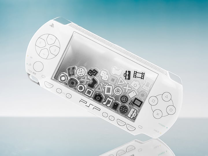 PSP (PlayStation Portable) Rattle Acrylic Standee (White Ver.)